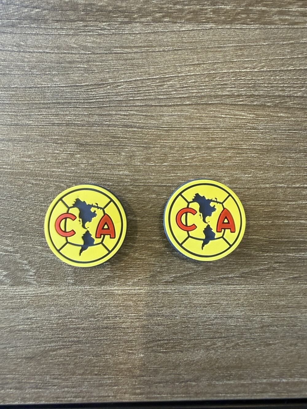 2 Club America Soccer Logo Shoe Charms Yellow Red Fits Crocs Wristbands